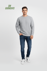 PULL&BEAR MENS TEXTURED Round Neck Sweatshirt - Smgarment's